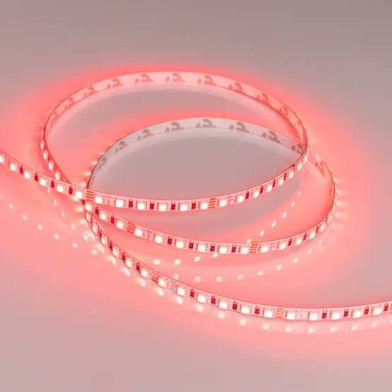 Фото #2 товара Светодиодная лента RT-G120-5mm 24V RGB (7.5 W/m, IP20, 3838, 5m) (Arlight, узкая)