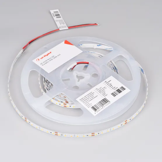 Фото #3 товара Светодиодная лента NT-A120-8mm 24V Cool 8K (9.6 W/m, IP20, 3528, 5m) (Arlight, Открытый)
