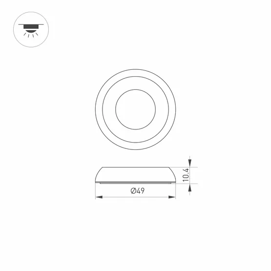 Фото #6 товара Накладка ART-DECK-CAP-DOME-R50 (SL, STEEL) (Arlight, Металл)