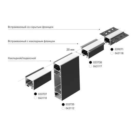 Фото #4 товара Профиль SL-LINE-25100-DUAL-2500 WHITE (Arlight, Алюминий)