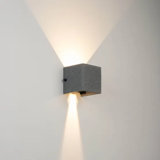 Фото #6 товара Светильник LGD-PERAN-WALL-S120x120-6W Warm3000 (BK, 0-80 deg, 230V) (Arlight, IP65 Бетон, 3 года)