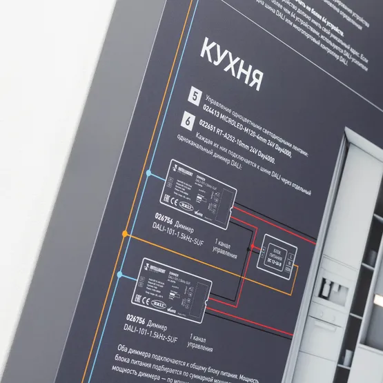 Фото #2 товара Стенд Управления DALI-1760х600mm-V1 (DB 3мм, пленка, лого) (Arlight, -)