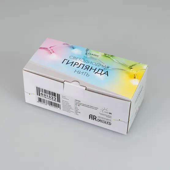 Фото #5 товара Светодиодная гирлянда ARD-STRING-CLASSIC-6000-WHITE-40LED-LIVE RGB-SPI (12V, 26W) (Ardecoled, IP65)
