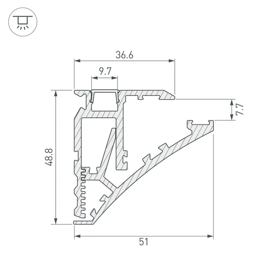 Фото #5 товара Профиль SHELF-600-2000 ANOD (Arlight, Алюминий)