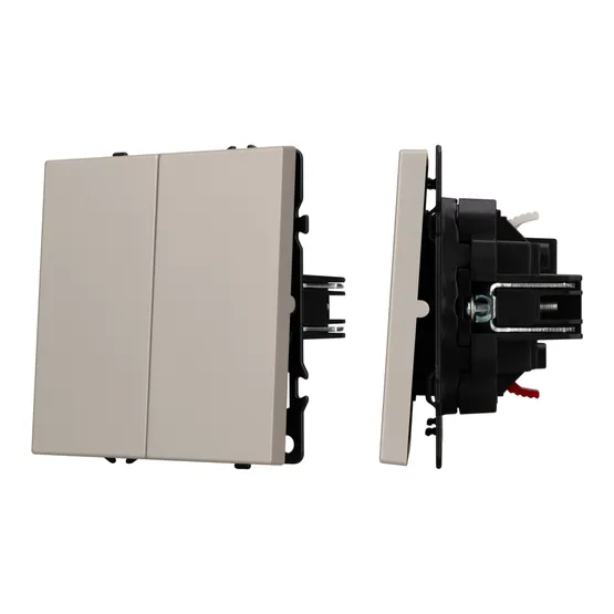 Фото #1 товара Механизм выключателя двухклавишный непроходной SWT-NOBE-MK02-SFPL-CA (230V, 10A) (Arlight, Кашемир)