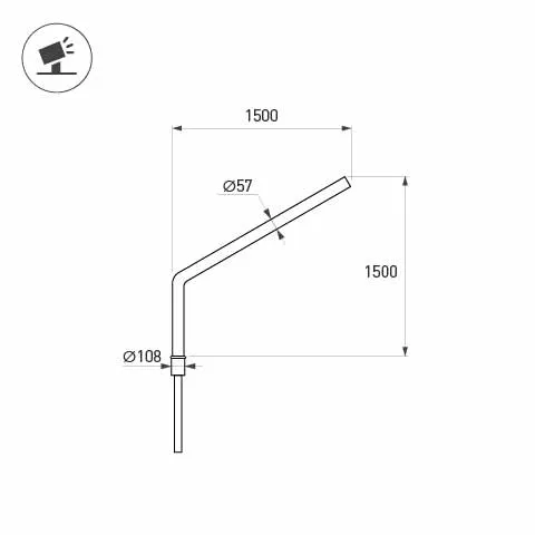 Фото #2 товара Кронштейн OXOR-SG1-1500x108-L1500 BLACK (Arlight, Сталь)
