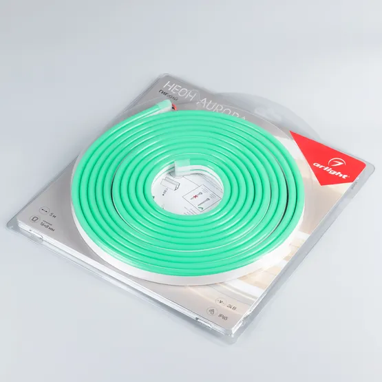Фото #2 товара Светодиодная лента герметичная AURORA-PS-A120-16x8mm 24V Green (10 W/m, IP65, 2835, 5m) (Arlight, Силикон, 2 года)