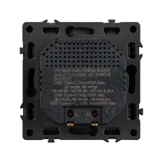 Фото #2 товара Механизм розетки с быстрой USB зарядкой SCT-NOBE-MUAC-SFPL-FC-GR (65W, QC3) (Arlight, Серый базальт)