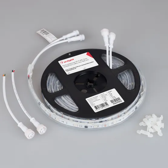 Фото #2 товара Светодиодная лента герметичная SPI-P-B30-12mm 12V RGB-PX3 (7.2W/m, IP66, 5060, 5m) (Arlight, бегущий огонь)
