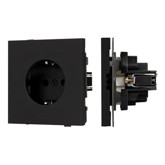 Фото #1 товара Механизм электрической розетки SCT-TENDO-MEU1-SFPL-BK (230V, 16A) (Arlight, Матовый черный)