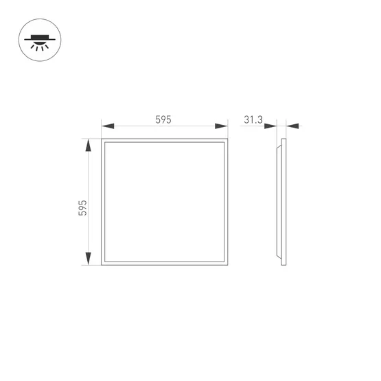 Фото #4 товара Светильник DL-TITAN-S600x600-40W Warm3000 (WH, 120 deg, CRI90, 230V) (Arlight, IP40 Металл, 7 лет)