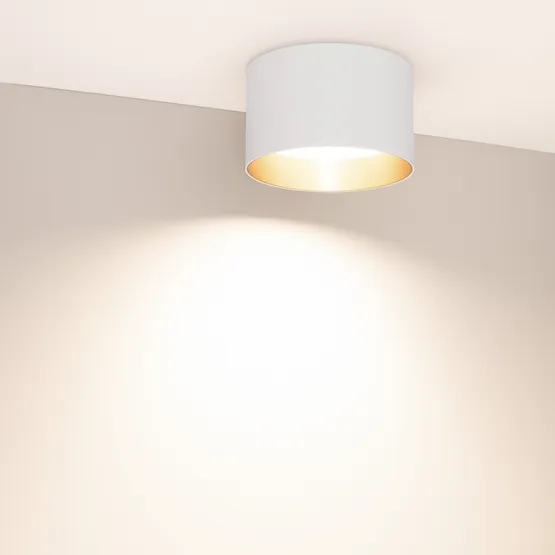 Фото #2 товара Светильник SP-BISCOTTO-R140-15W Warm3300-MIX (WH-GD, 80 deg, 230V) (Arlight, IP54 Металл, 5 лет)