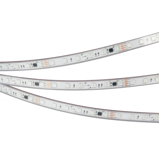 Фото #2 товара Светодиодная лента герметичная SPI-PS-B60-12mm 24V RGB-PX6-BPT (12 W/m, IP67, 5060, 5m) (Arlight, бегущий огонь)