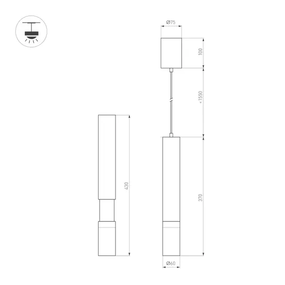 Фото #10 товара Светильник SP-ARTEMIS-HANG-P-R60-15W Warm3300-MIX (BK, 8-80 deg, 230V, TRIAC) (Arlight, IP20 Металл, 5 лет)