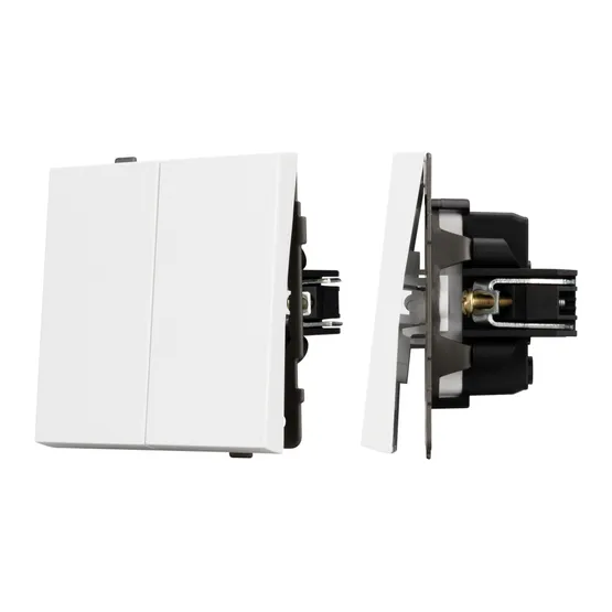 Фото #1 товара Механизм выключателя двухклавишный непроходной SWT-TENDO-MK02-PL-WH (230V, 10A) (Arlight, Белый)