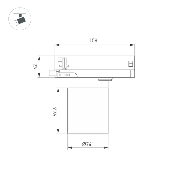 Фото #6 товара Светильник LGD-DYKE-4TR-R75-16W Warm3000 (WH, 50 deg, 230V) (Arlight, IP20 Металл, 5 лет)