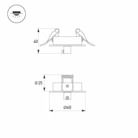 Фото #4 товара Чаша потолочная встраиваемая SPX-CANOPY-R60-C4 (BK) (Arlight, Металл)