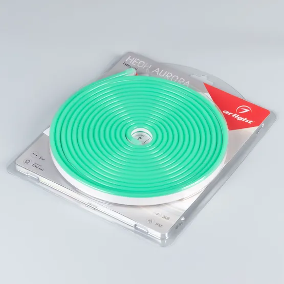 Фото #2 товара Светодиодная лента герметичная AURORA-PS-A120-12x6mm 24V Green (10 W/m, IP65, 2835, 5m) (Arlight, Силикон, 2 года)