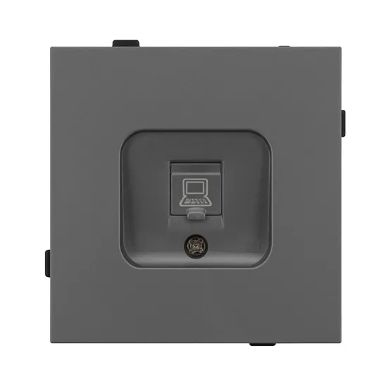 Фото #4 товара Механизм компьютерной розетки SCT-TENDO-MPC1-SFPL-GR (RJ-45, CAT6) (Arlight, Матовый графитовый)