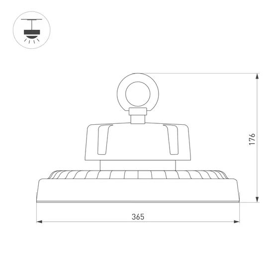 Фото #3 товара Светильник SP-ERCON-R365-240W White5000 (BK, 60 deg, 230V) (Arlight, IP65 Металл, 5 лет)