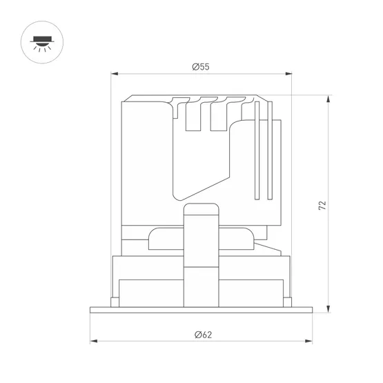 Фото #8 товара Светильник MS-ARADO-BUILT-R55-7W Warm3000 (WH-WH, 24 deg, 230V) (Arlight, IP20 Металл, 5 лет)