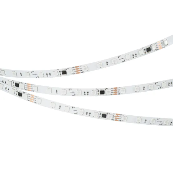 Фото #5 товара Светодиодная лента SPI-B60-10mm 24V RGB-PX6-BPT (12 W/m, IP20, 5060, 5m) (Arlight, бегущий огонь)