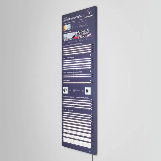 Фото #6 товара Стенд Ленты Линейного Света RT-LUX-E2-1760x600mm (v.2, DB 3мм, пленка, подсветка) (Arlight, -)