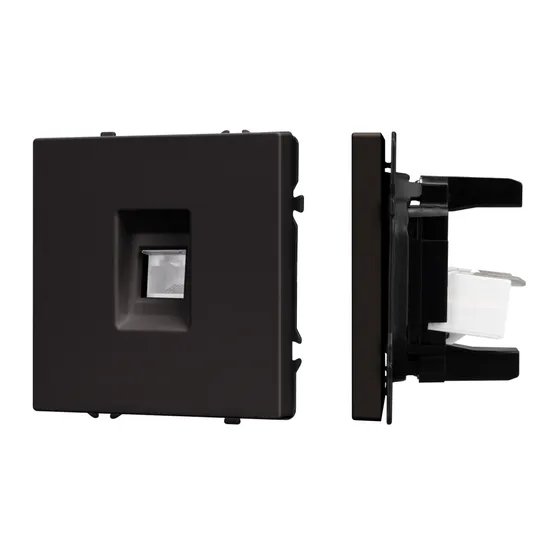 Фото #1 товара Механизм компьютерной розетки SCT-NOBE-MPC1-SFPL-BK (RJ-45, CAT6) (Arlight, Черный оникс)