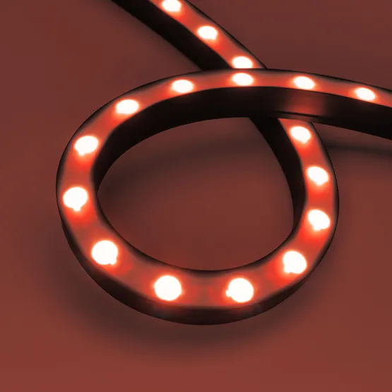 Фото #6 товара Грейзер DMX THOR-3D-F24-25x27mm 24V RGBW-Warm 3000 (24 W/m, IP65, 1m, wire x2) (Arlight, Силикон)