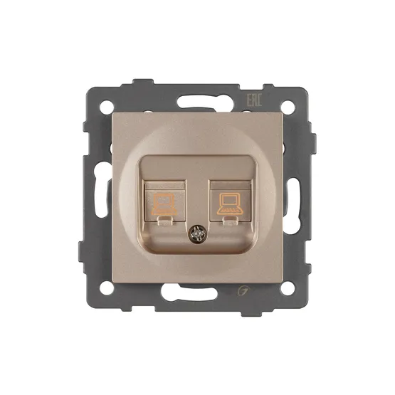 Фото #3 товара Механизм компьютерной розетки двойной SCT-MPC2-PL-GD-V (RJ-45, CAT6) (Arlight, -)