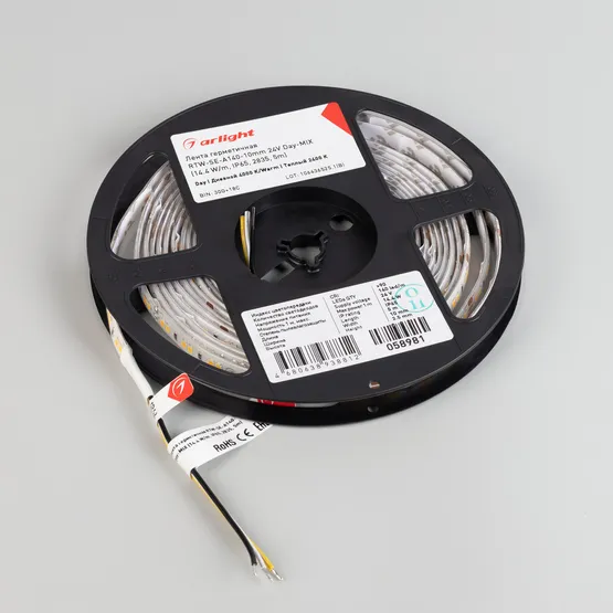 Фото #5 товара Светодиодная лента герметичная RTW-SE-A140-10mm 24V Day-MIX (14.4 W/m, IP65, 2835, 5m) (Arlight, Изменяемая ЦТ)