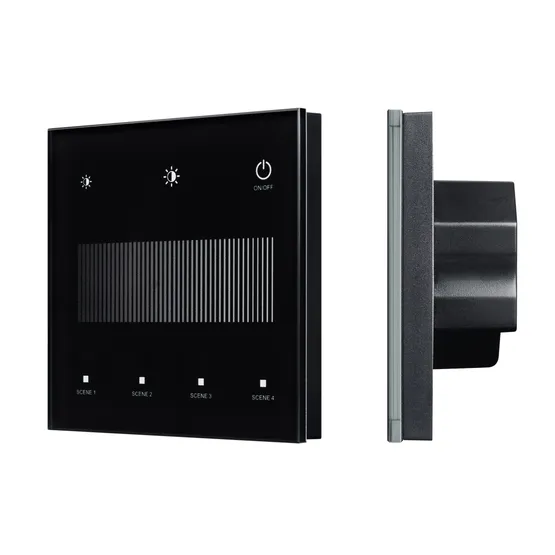 Фото #1 товара INTELLIGENT ARLIGHT Сенсорная панель SMART-DALI-301-11-1G-4SC-DIM-IN Black (BUS/24V, Touch, 2.4G) (IARL, IP20 Пластик, 5 лет)