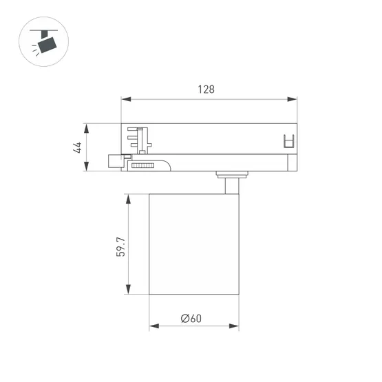Фото #6 товара Светильник LGD-DYKE-4TR-R60-8W Day4000 (WH, 38 deg, 230V) (Arlight, IP20 Металл, 5 лет)