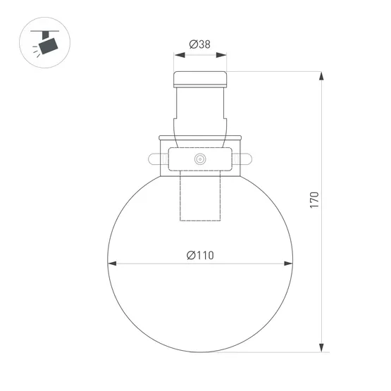 Фото #3 товара Светильник ART-APRIORI-ZORB-С-R110-5W Warm3000 (OG, 85 deg, 48V) (Arlight, IP20 Металл, 3 года)