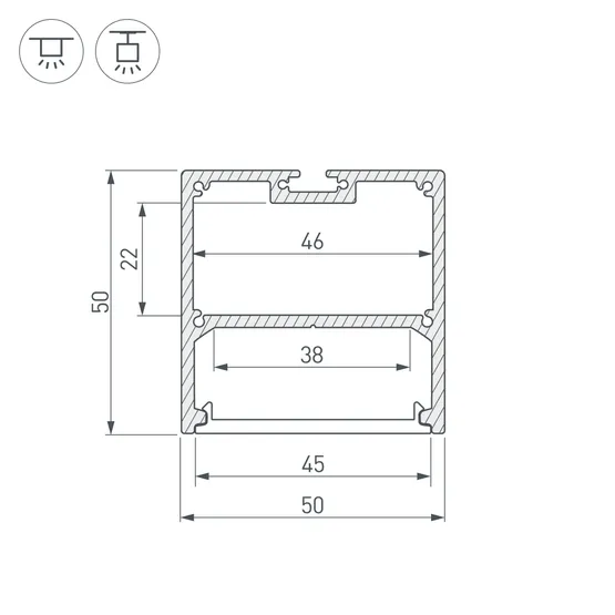Фото #4 товара Профиль SL-LINE-5050-2000 ANOD (Arlight, Алюминий)