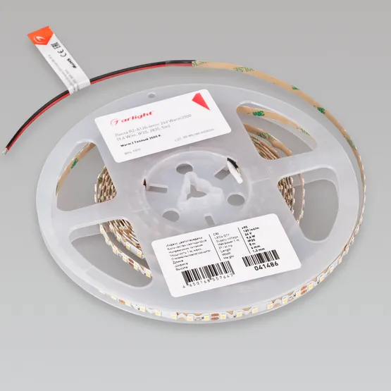 Фото #2 товара Светодиодная лента RZ-A120-6mm 24V Warm3500 (9.6 W/m, IP20, 2835, 5m) (Arlight, -)