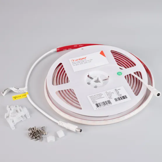 Фото #2 товара Светодиодная лента герметичная RTW-PSW-A308-12mm 24V Warm2400 (14 W/m, IP67, 2835, 5m) (Arlight, 5 лет)