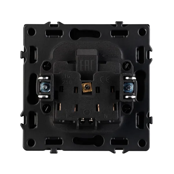 Фото #2 товара Механизм электрической розетки SCT-NOBE-MEU1-SFPL-BK (230V, 16A) (Arlight, Черный оникс)