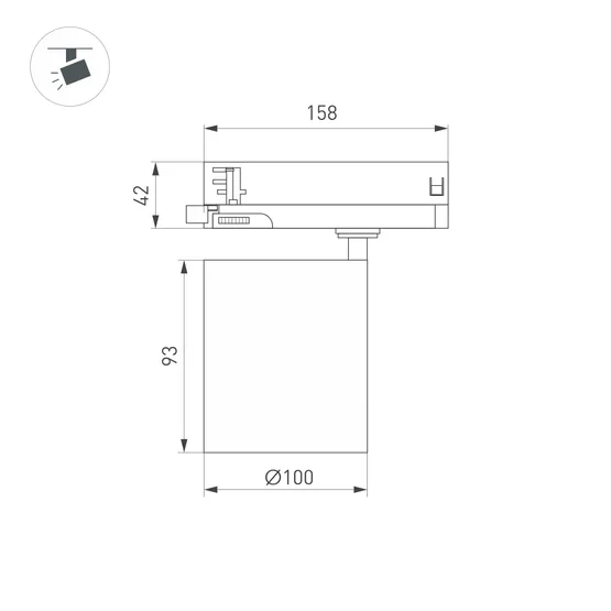 Фото #6 товара Светильник LGD-DYKE-4TR-R100-36W Day4000 (WH, 50 deg, 230V) (Arlight, IP20 Металл, 5 лет)