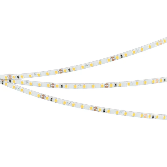 Фото #2 товара Светодиодная лента RT-A120-5mm 24V Warm3000 (9.6 W/m, IP20, 2835, 5m) (Arlight, узкая)