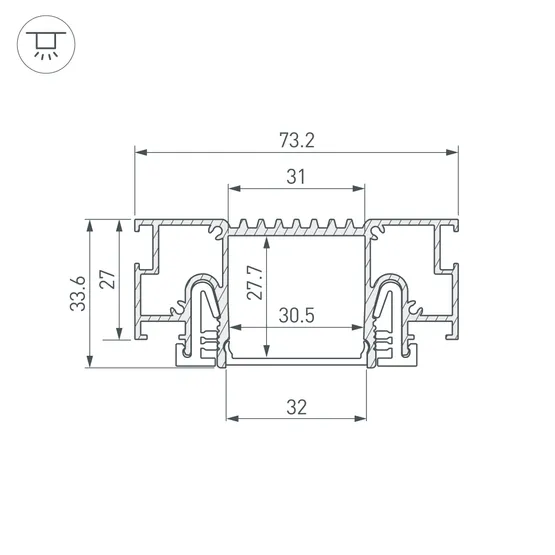 Фото #4 товара Профиль STRETCH-32-CEIL-CENTER-2000 WHITE (Arlight, Алюминий)
