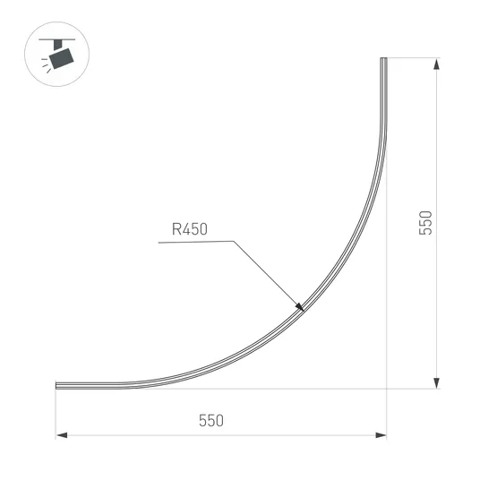 Фото #3 товара Трек MAG-MICROCOSM-TRACK-1115-ARC-R900 (BK) (Arlight, IP20 Металл, 3 года)