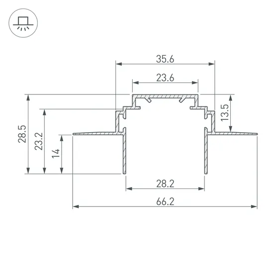 Фото #2 товара Профиль-держатель TEK-PLS-ZM-2000 (Arlight, Алюминий)