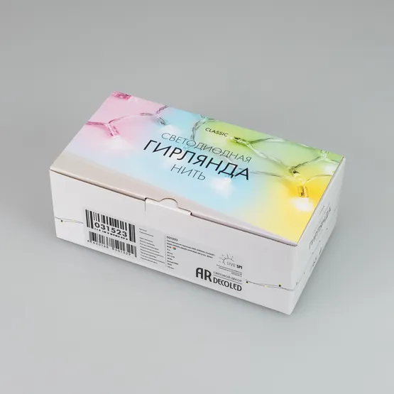 Фото #5 товара Светодиодная гирлянда ARD-STRING-CLASSIC-9000-WHITE-60LED-LIVE RGB-SPI (12V, 40W) (Ardecoled, IP65)