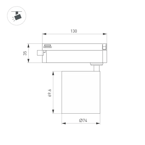 Фото #6 товара Светильник LGD-DYKE-2TR-R75-16W Day4000 (WH, 20 deg, 230V) (Arlight, IP20 Металл, 5 лет)