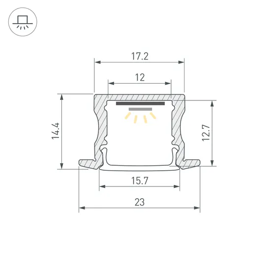 Фото #3 товара Профиль LINE-2315-F-2000 WHITE (Arlight, Алюминий)