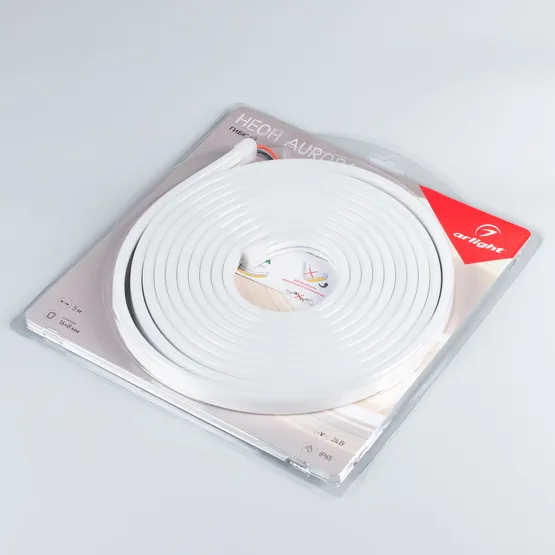 Фото #2 товара Светодиодная лента герметичная AURORA-PS-A120-16x8mm 24V Warm3000 (10 W/m, IP65, 2835, 5m) (Arlight, Силикон, 2 года)