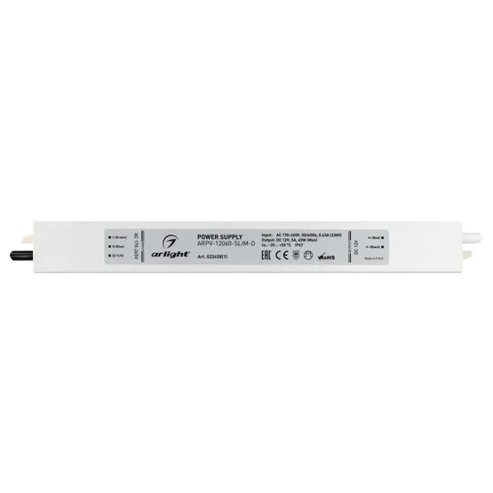 Фото #3 товара Блок питания ARPV-12060-SLIM-D (12V, 5A, 60W) (Arlight, IP67 Металл, 3 года)
