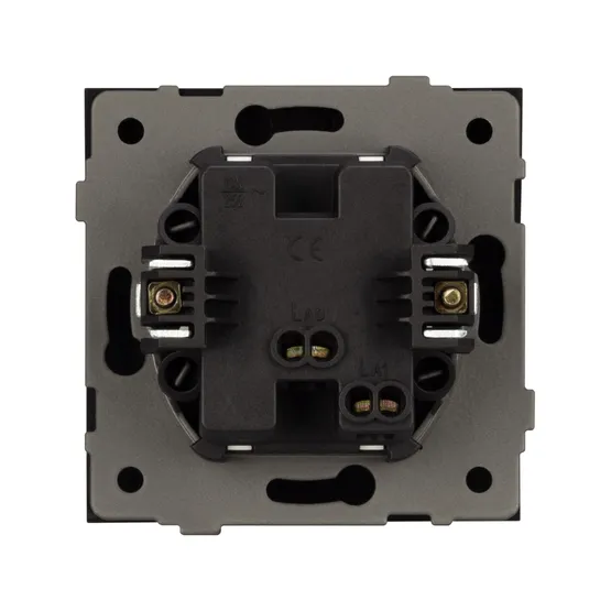 Фото #3 товара Механизм выключателя одноклавишный перекрёстный SWT-TENDO-MKX1-SFPL-BK (230V, 10A) (Arlight, Матовый черный)