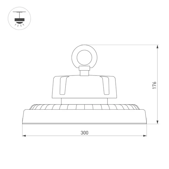 Фото #3 товара Светильник SP-ERCON-R300-200W White5000 (BK, 90 deg, 230V) (Arlight, IP65 Металл, 5 лет)